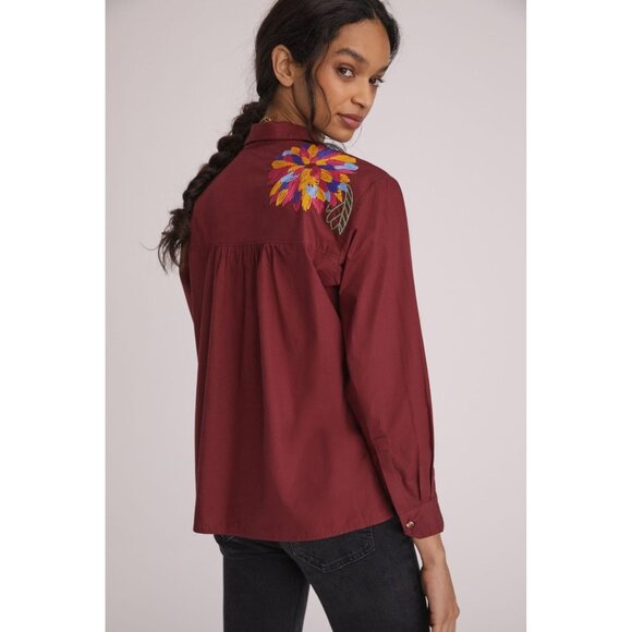 Anthropologie Maeve Embroidered Buttondown - Picture 4 of 13